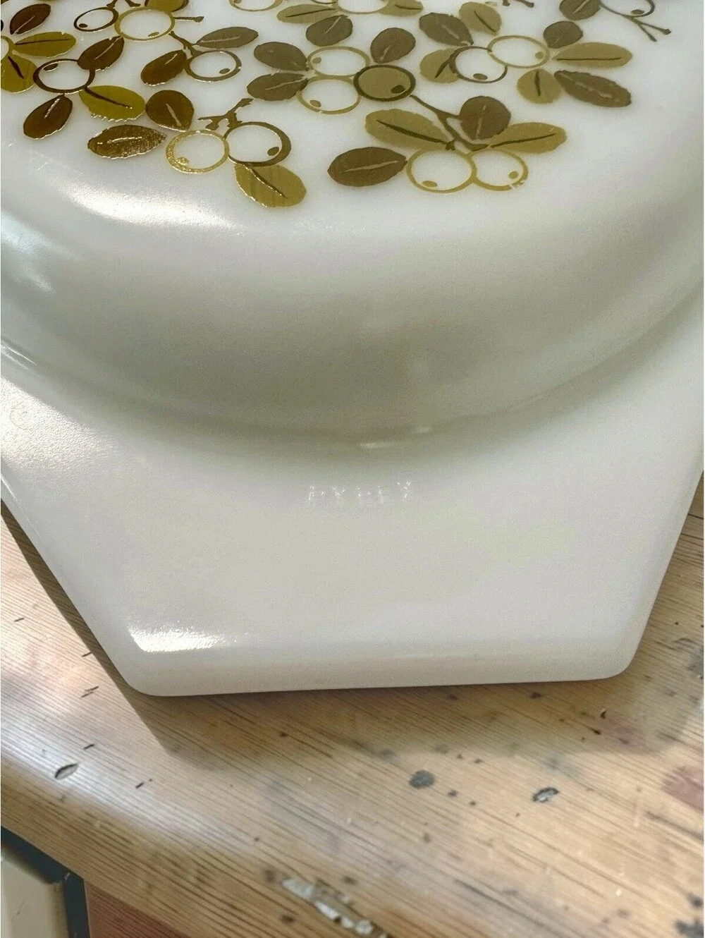 Vintage Pyrex Verde Olives Round Casserole Dish with Lid Mid-Century Modern